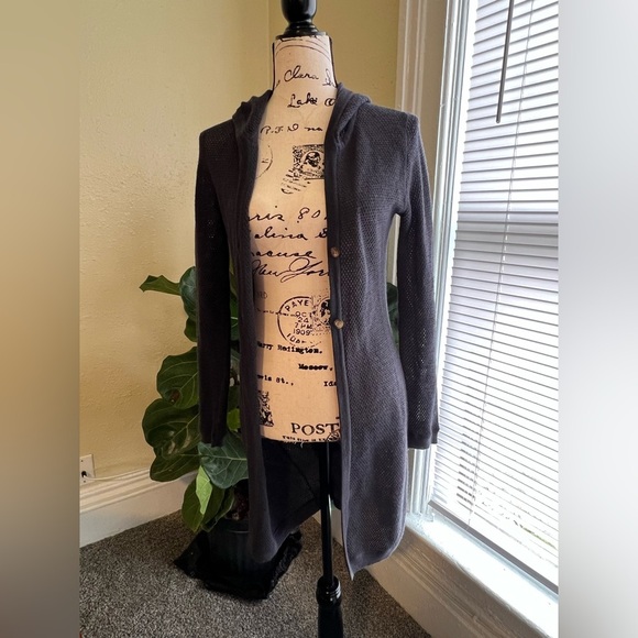 Title nine Gray Long Cardigan Wool sweater - Picture 5 of 7